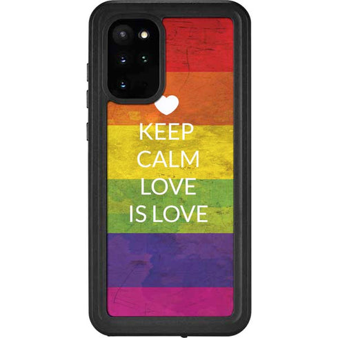 Keep Calm Love Is Love Galaxy S20 Plus Waterproof Case