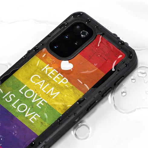 Keep Calm Love Is Love Galaxy S20 Plus Waterproof Case