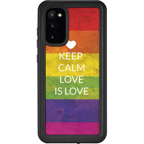 Keep Calm Love Is Love Galaxy S20 Waterproof Case