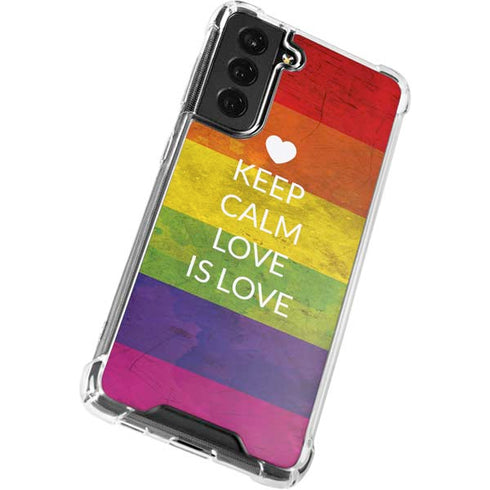 Keep Calm Love Is Love Galaxy S21 FE Clear Case