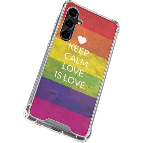 Keep Calm Love Is Love Galaxy S23 FE Clear Case