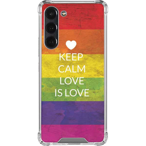Keep Calm Love Is Love Galaxy S23 Plus Clear Case