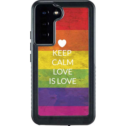 Keep Calm Love Is Love Galaxy S23 Plus Waterproof Case