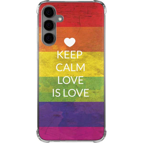 Keep Calm Love Is Love Galaxy S24 Plus Clear Case