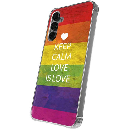 Keep Calm Love Is Love Galaxy S24 Plus Clear Case