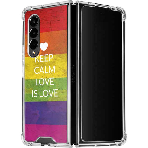 Keep Calm Love Is Love Galaxy Z Fold4 5G Clear Case