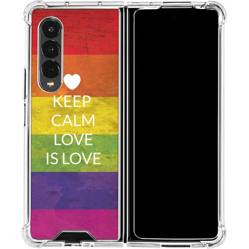 Keep Calm Love Is Love Galaxy Z Fold4 5G Clear Case