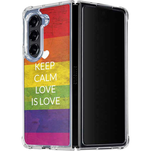 Keep Calm Love Is Love Galaxy Z Fold5 5G Clear Case