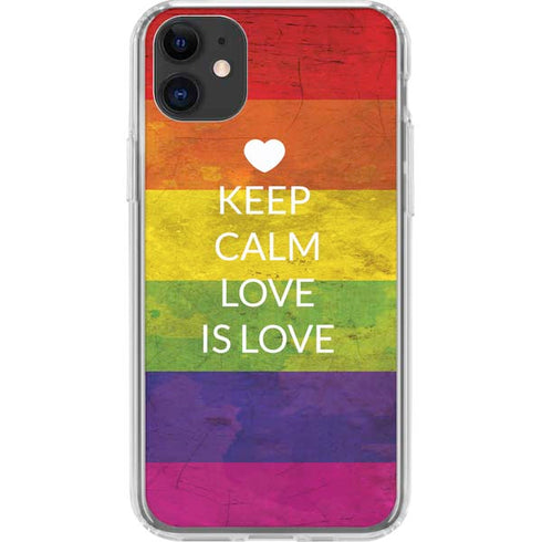 Keep Calm Love Is Love iPhone 11 Clear Case