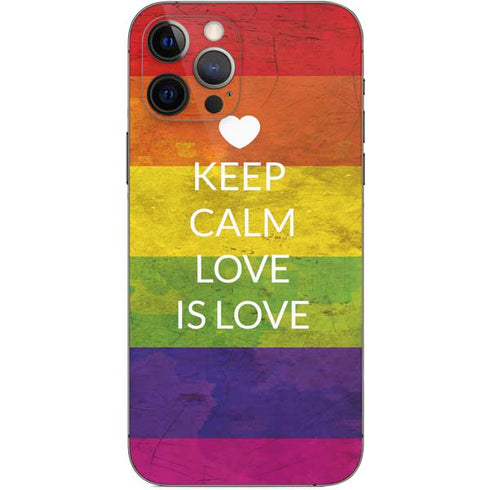 Keep Calm Love Is Love iPhone 12 Pro Skin