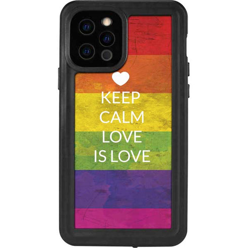 Keep Calm Love Is Love iPhone 12 Pro Waterproof Case