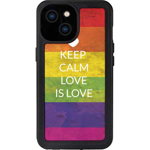 Keep Calm Love Is Love iPhone 13 Mini Waterproof Case