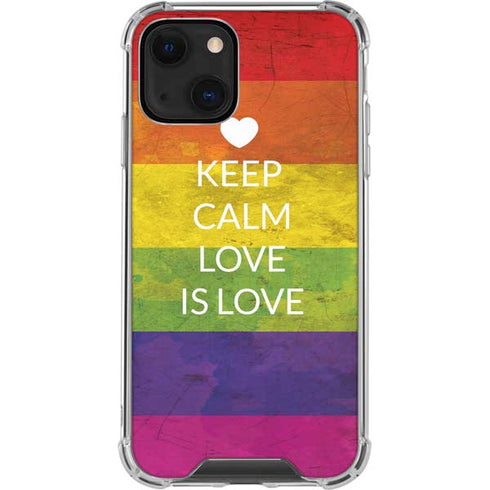 Keep Calm Love Is Love iPhone 14 Clear Case