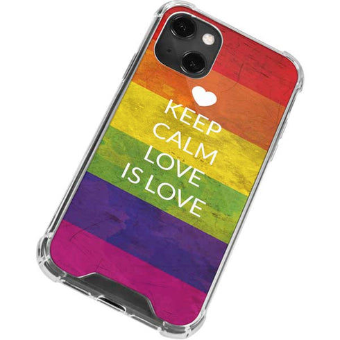 Keep Calm Love Is Love iPhone 14 Plus Clear Case