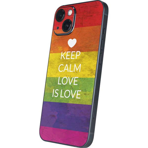 Keep Calm Love Is Love iPhone 14 Plus Skin