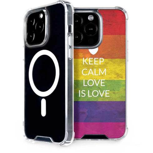 Keep Calm Love Is Love iPhone 15 Pro MagSafe Case