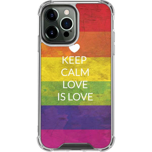 Keep Calm Love Is Love iPhone 14 Pro Max Clear Case