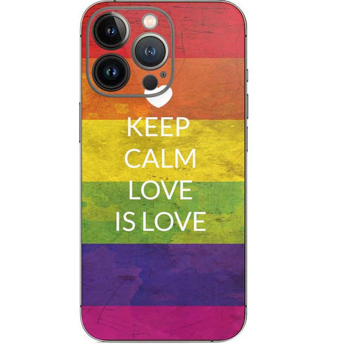 Keep Calm Love Is Love iPhone 14 Pro Skin