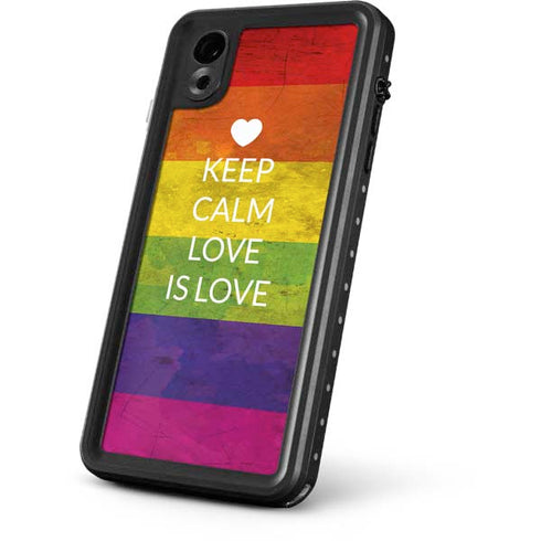 Keep Calm Love Is Love iPhone XR Waterproof Case
