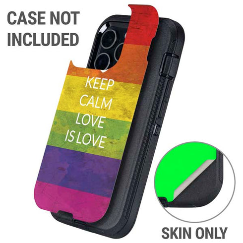 Keep Calm Love Is Love Otterbox Defender iPhone Skin