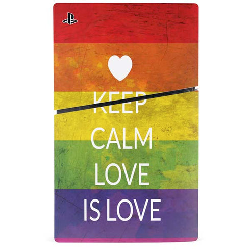 Keep Calm Love Is Love PS5 Slim Digital Edition Console Skin