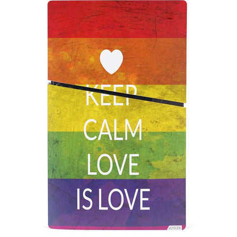 Keep Calm Love Is Love PS5 Slim Digital Edition Console Skin