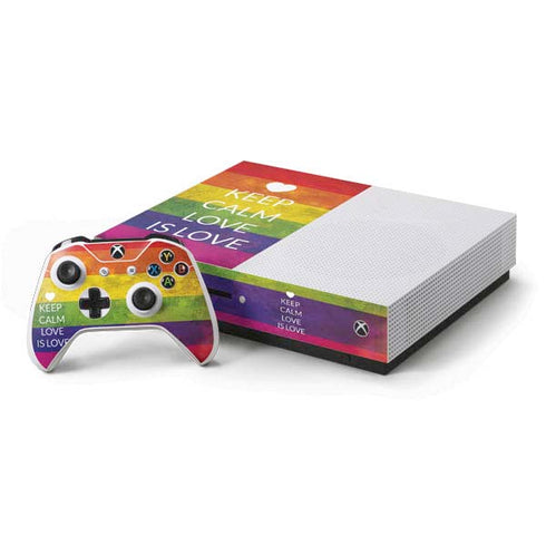 Keep Calm Love Is Love Xbox One S Console and Controller Bundle Skin