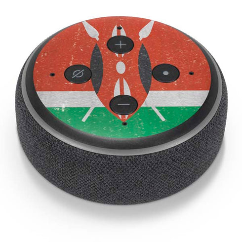 Kenya Flag Distressed Amazon Echo Dot Skin