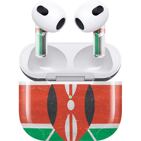Kenya Flag Distressed Apple AirPods (3rd Gen 2021) Skin