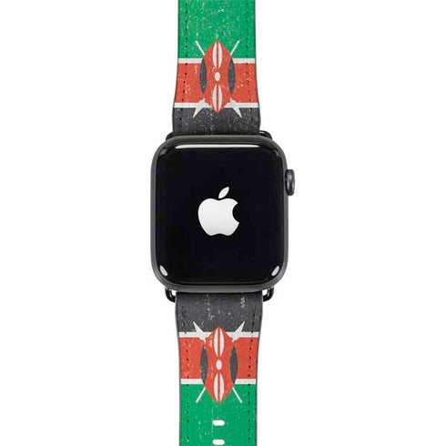 Kenya Flag Distressed Apple Watch Band 42-44mm