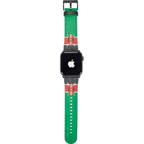 Kenya Flag Distressed Apple Watch Band 42-44mm
