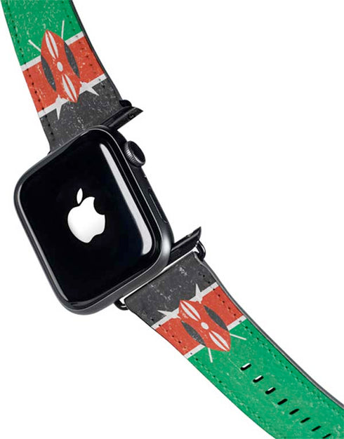 Kenya Flag Distressed Apple Watch Band 38-40mm