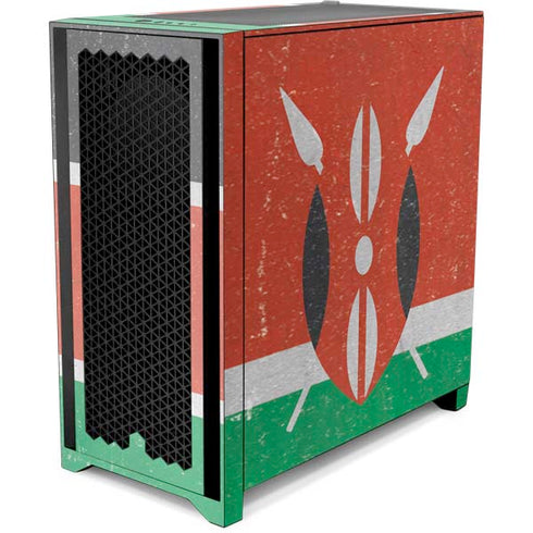 Kenya Flag Distressed Corsair 4000D Tempered Glass Mid-Tower ATX Case Skin