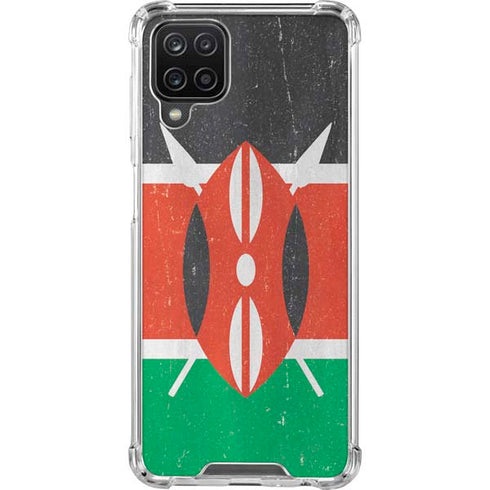 Kenya Flag Distressed Galaxy A12 Clear Case
