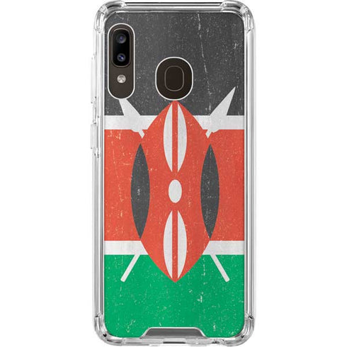 Kenya Flag Distressed Galaxy A30 Clear Case