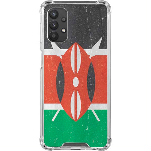 Kenya Flag Distressed Galaxy A32 5G Clear Case
