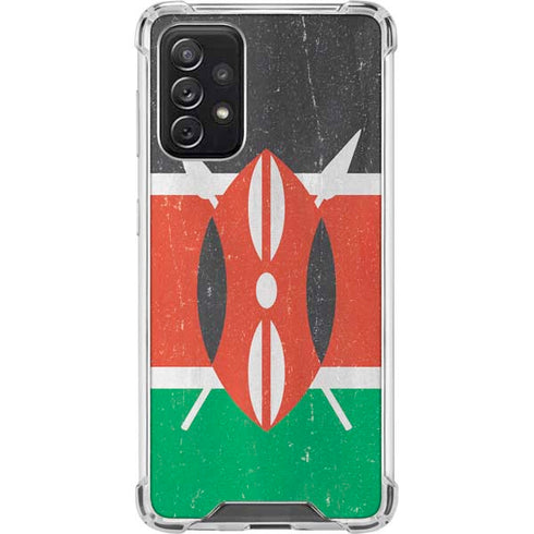 Kenya Flag Distressed Galaxy A72 5G Clear Case