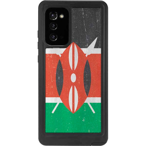Kenya Flag Distressed Galaxy Note20 5G Waterproof Case