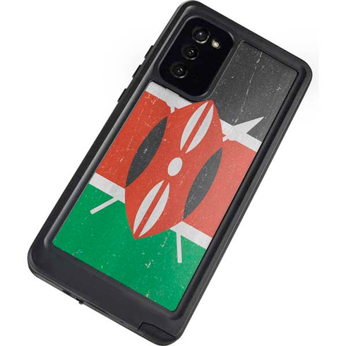 Kenya Flag Distressed Galaxy Note20 5G Waterproof Case