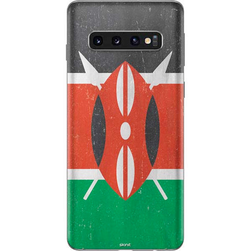 Kenya Flag Distressed Galaxy S10 Skin