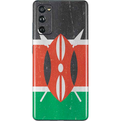 Kenya Flag Distressed Galaxy S20 Fan Edition Skin