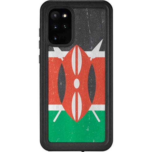 Kenya Flag Distressed Galaxy S20 Plus Waterproof Case