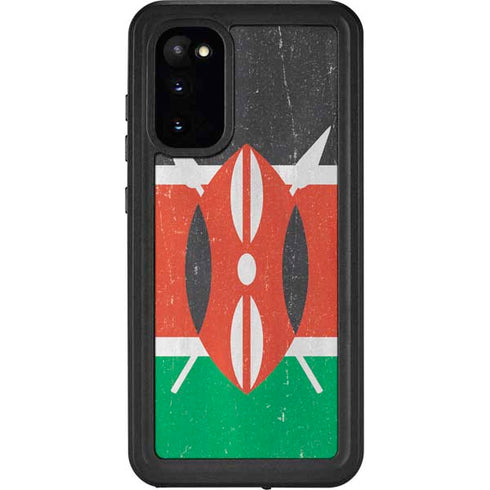 Kenya Flag Distressed Galaxy S20 Waterproof Case