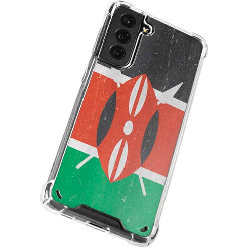 Kenya Flag Distressed Galaxy S21 Plus 5G Clear Case