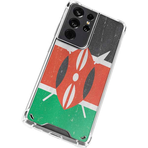 Kenya Flag Distressed Galaxy S21 Ultra 5G Clear Case