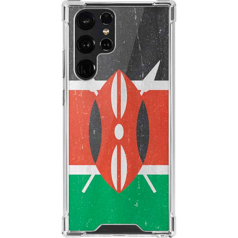 Kenya Flag Distressed Galaxy S22 Ultra Clear Case