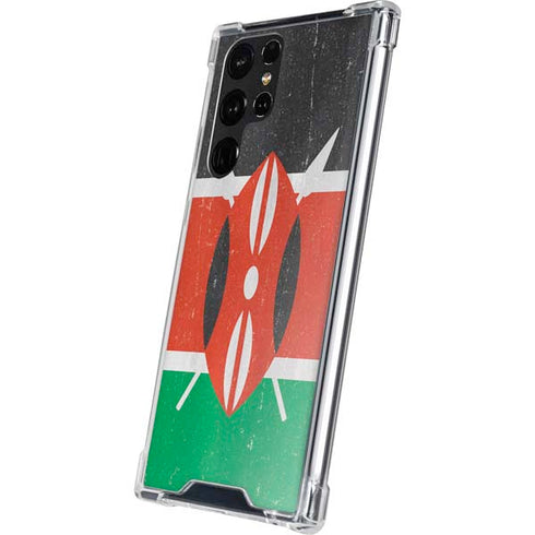 Kenya Flag Distressed Galaxy S22 Ultra Clear Case