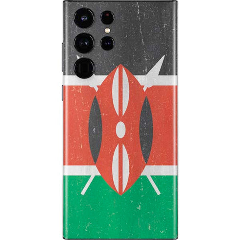 Kenya Flag Distressed Galaxy S22 Ultra Skin