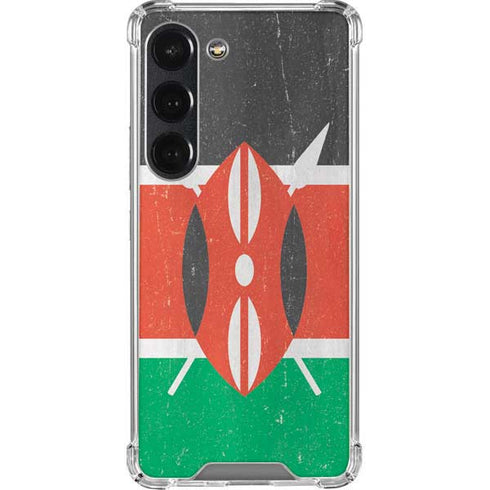 Kenya Flag Distressed Galaxy S23 Clear Case