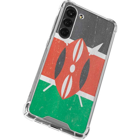 Kenya Flag Distressed Galaxy S23 Plus Clear Case